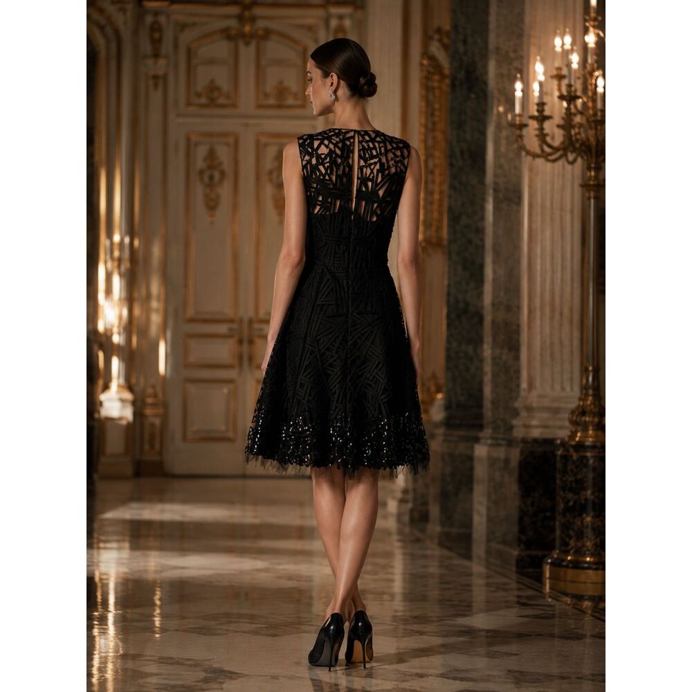 Oscar de la Renta Silk A-Line Dress Size 2 - Picture 3 of 6